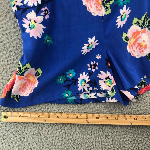 Matilda Jane Romper Womens Large Out And About Hello Lovely Blue Multi Floral - Picture 12 of 13